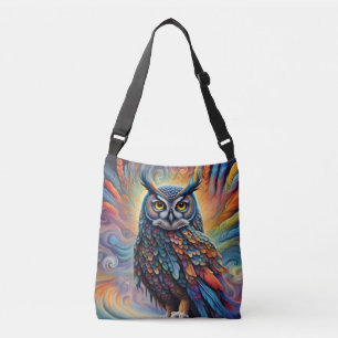 Colorful Fantasy Owl Crossbody Bag