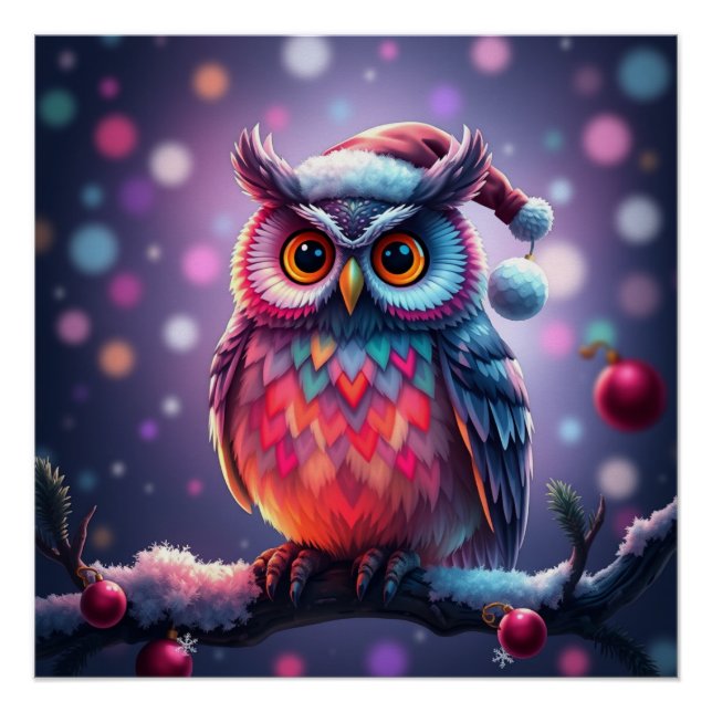 Colorful Fantasy Owl  Poster (Front)