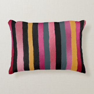 Colorful Farmhouse Stripes Accent Pillow
