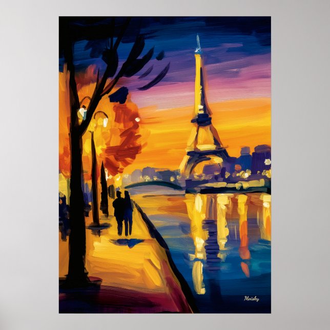 Colorful Fauvist Paris Eiffel Tower Wall Art (Front)