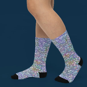 Colorful faux glitter and sparkles pattern socks