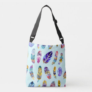 Colorful Feather Pattern Crossbody Bag