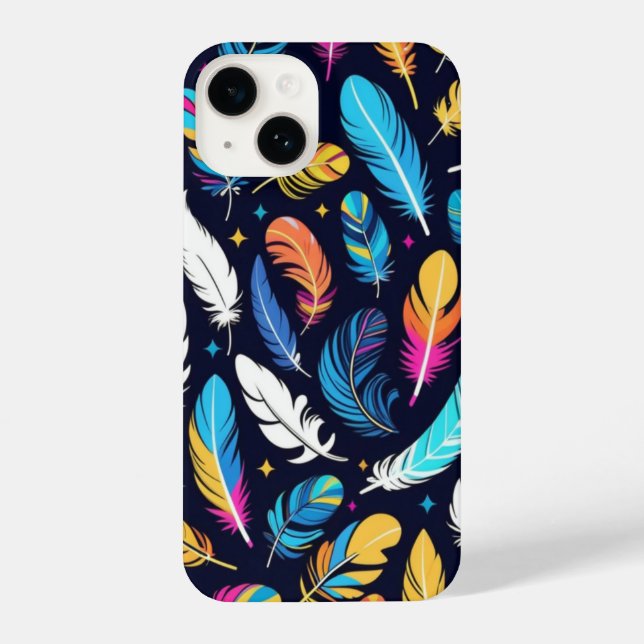 Colorful Feathers Pattern Phone Case  (Back)