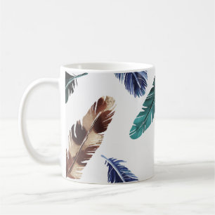 Colorful Feathers Tribal Texture Coffee Mug
