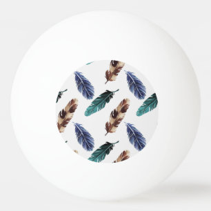 Colorful Feathers Tribal Texture Ping Pong Ball