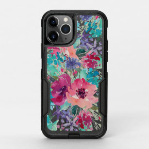 Colorful Feminine Watercolor Floral Pattern OtterBox Commuter iPhone 11 Pro Case