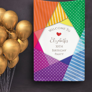 Colorful Festival Themed 30th Birthday Welcome Banner