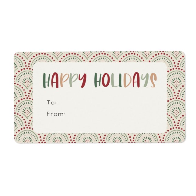 Colorful Festive Joyeux Vacances Rectangle Cadeau (Devant)