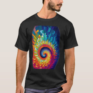 Colorful Fibonacci Spiral Psychedelic Colors Abstr T-Shirt