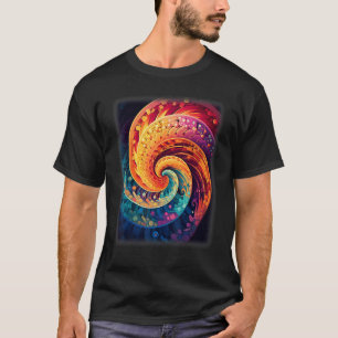 Colorful Fibonacci Spiral Psychedelic Colors Abstr T-Shirt