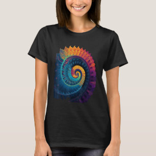 Colorful Fibonacci Spiral Psychedelic Colors Abstr T-Shirt