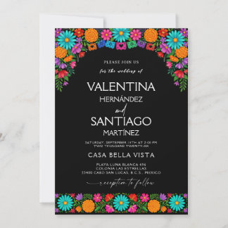 Colorful Fiesta Mexican Floral Wedding Invitation