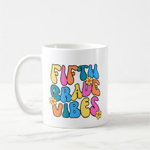 Colorful Fifth Grade Vibes– Back to school Retro Coffee Mug