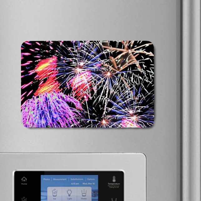 Colorful Fireworks Display Fourth of July Flexible Magnet (Colorful Fireworks Display Fourth of July Flexible Magnet)