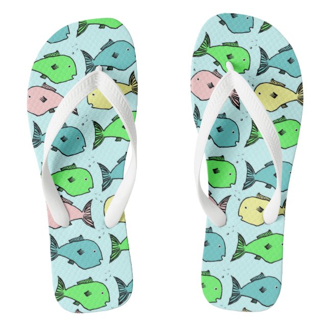 Colorful Fish Flip-Flops Flip Flops (Footbed)