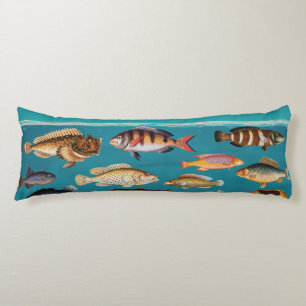 Colorful Fish Under Blue Ocean Water Body Pillow