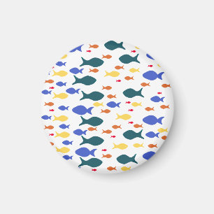 Colorful FishesSmall, 3.2 Cm Round Magnet