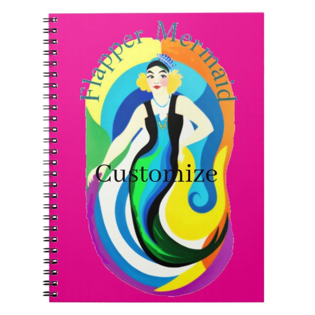 Colorful Flapper Mermaid Thunder_Cove Notebook (Front)