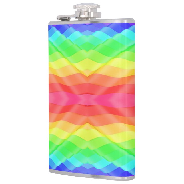 Colorful flask with abstract rainbow pattern (Left)