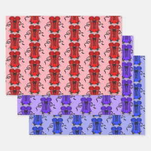 Colorful Flirty Corset Collection Wrapping Paper Sheet