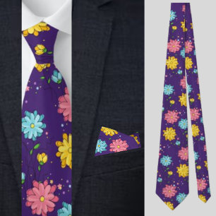 Colorful Floral Abstract Pattern          Tie
