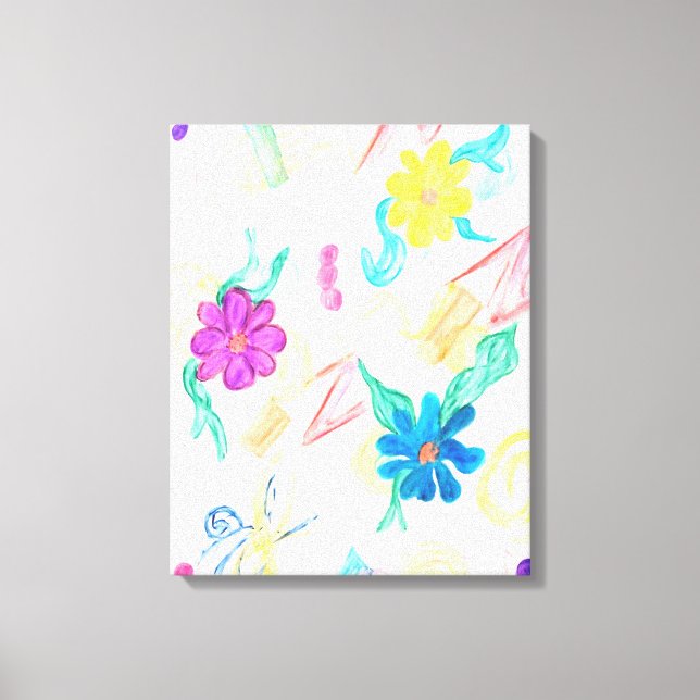 Colorful Floral Abstraction Canvas Print (Front)
