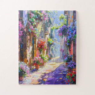 Colorful Floral Alley in Spring Jigsaw Puzzle