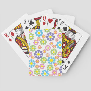 Colorful floral art pattern design playing cards