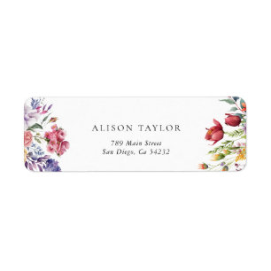 Colorful Floral Bridal Shower Return Address
