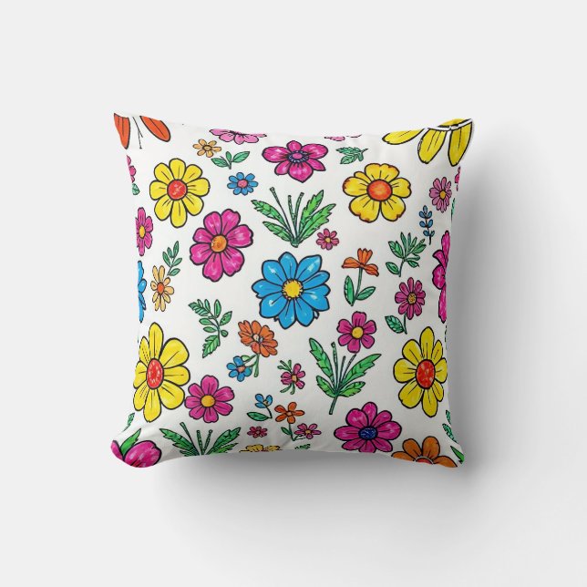 colorful floral cushion  (Front)