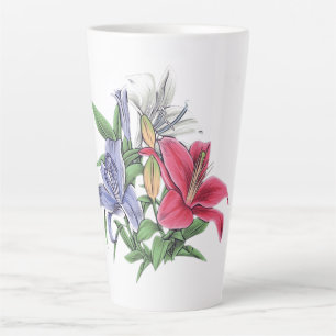 colorful floral design  latte mug