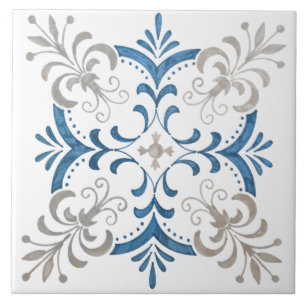 Colorful floral design tile