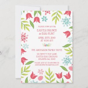 Colorful Floral Easter Brunch Hunt Invitation