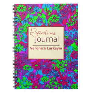 Colorful Floral Geometric Abstract Reflections  Notebook