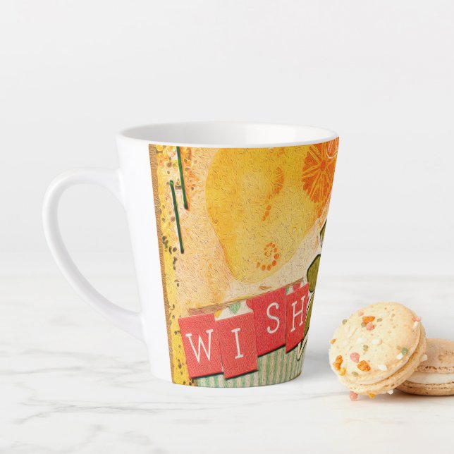 Colorful Floral Latte Mug (En situation)