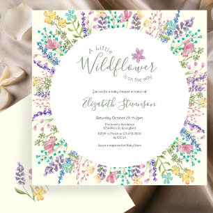 Colorful Floral Little Wildflower Baby Shower  Invitation