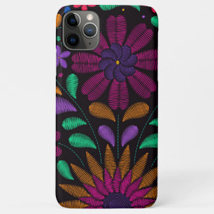 Colorful Floral Mexican Embroidery Background iPhone 11 Pro Max Case