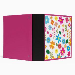 COLORFUL FLORAL PATTERN BINDER