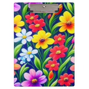 Colorful floral pattern clipboard