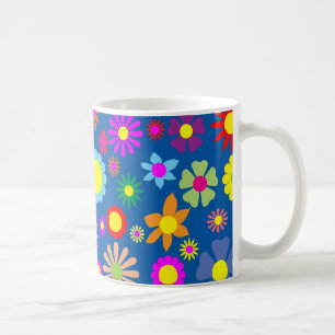 Colorful floral pattern coffee mug