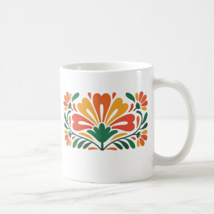 Colorful Floral Pattern – Flat Vector Illustration Coffee Mug