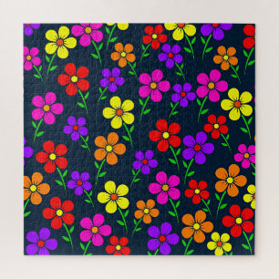 Colorful Floral Pattern Jigsaw Puzzle