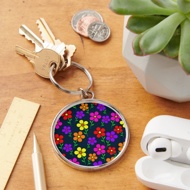 Colorful Floral Pattern Keychain (Desk)