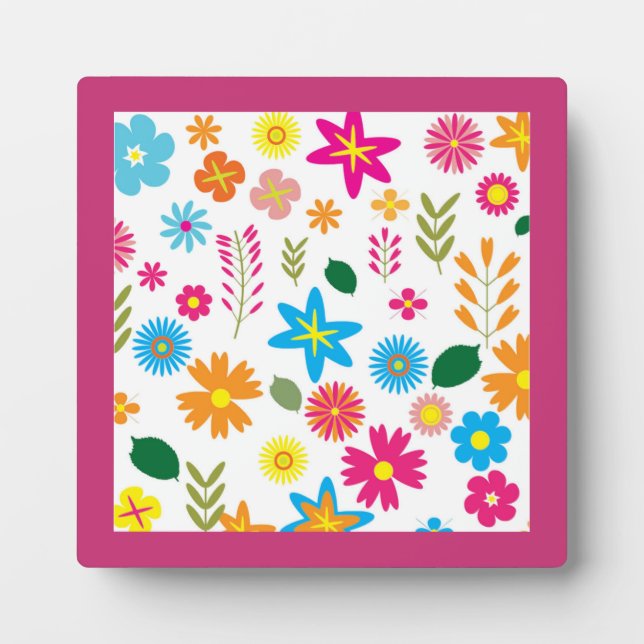 COLORFUL FLORAL PATTERN PLAQUE (Front)