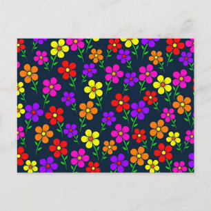 Colorful Floral Pattern Postcard
