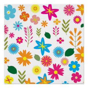 COLORFUL FLORAL PATTERN POSTER