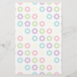 Colorful floral pattern stationery