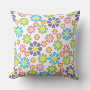 Colorful floral pattern throw pillow