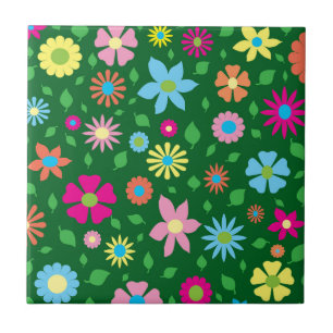 Colorful floral pattern    tile