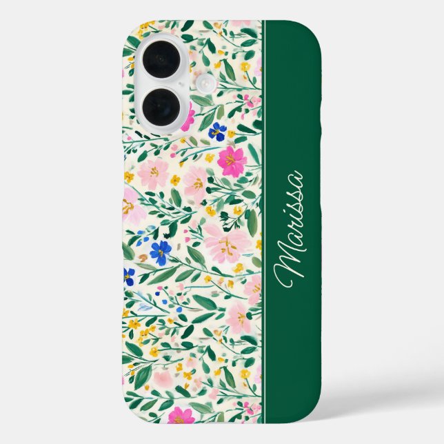 Colorful Floral Personalized Case-Mate iPhone Case (Back)